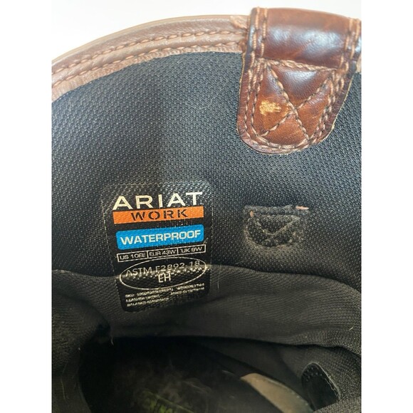 ARIAT Sierra Men 10 EE Western Work Boots Brown Leather Pull On Soft Toe main image 4